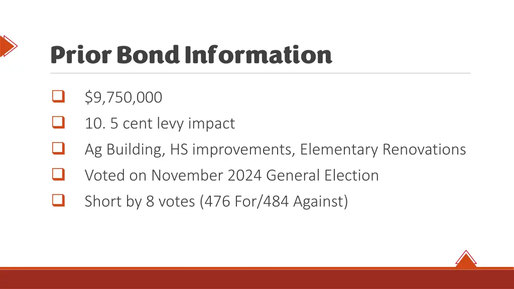 prior bond information