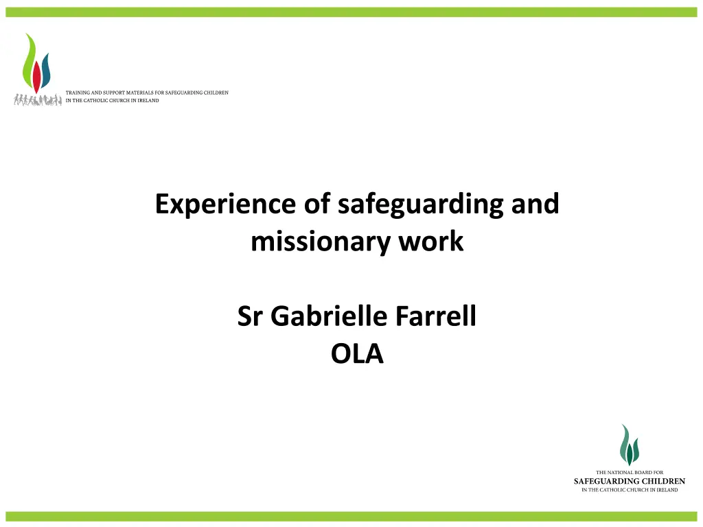experience of safeguarding and missionary work