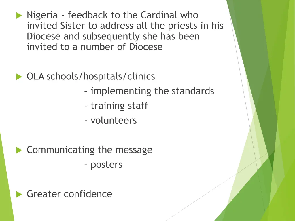 nigeria feedback to the cardinal who invited