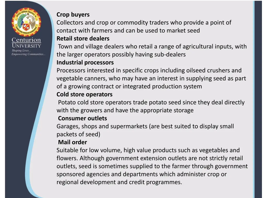 crop buyers collectors and crop or commodity