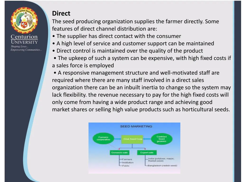direct the seed producing organization supplies