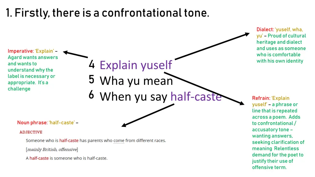 1 firstly there is a confrontational tone 1