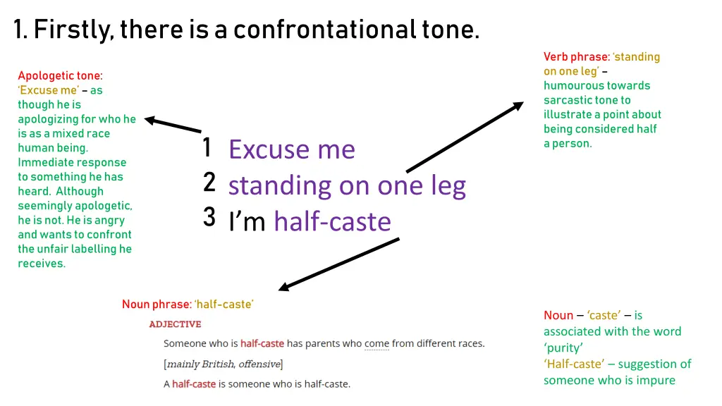 1 firstly there is a confrontational tone