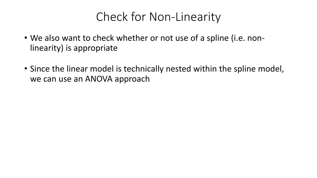 check for non linearity