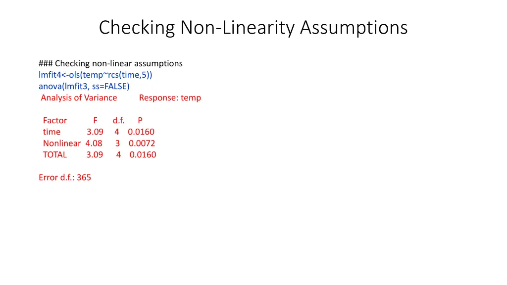 checking non linearity assumptions 1