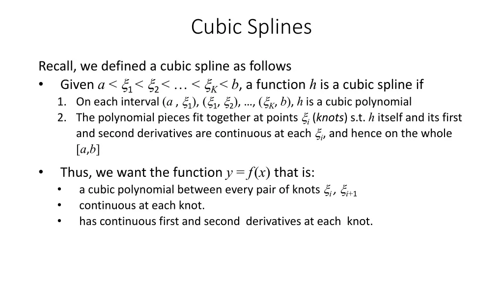 cubic splines