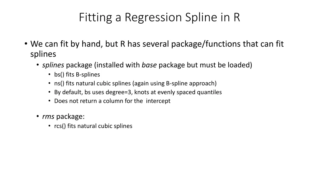 fitting a regression spline in r 3