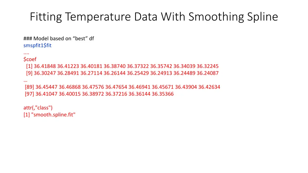 fitting temperature data with smoothing spline 4