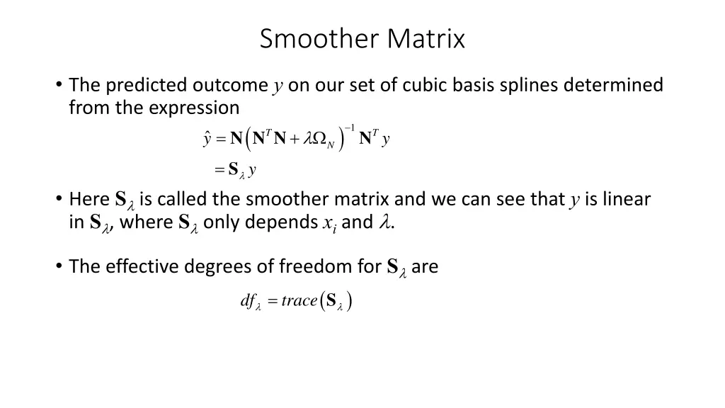 smoother matrix
