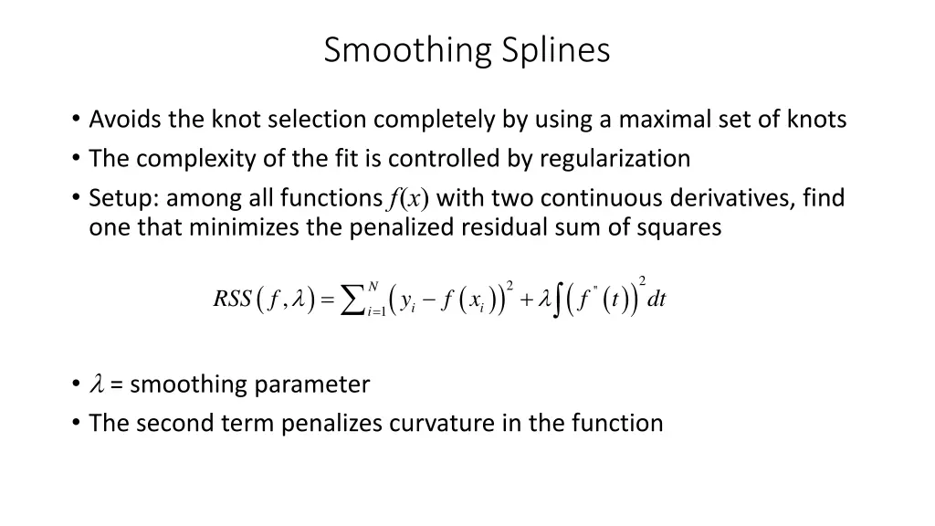 smoothing splines 1
