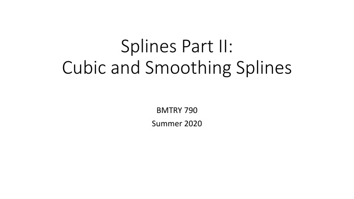 splines part ii
