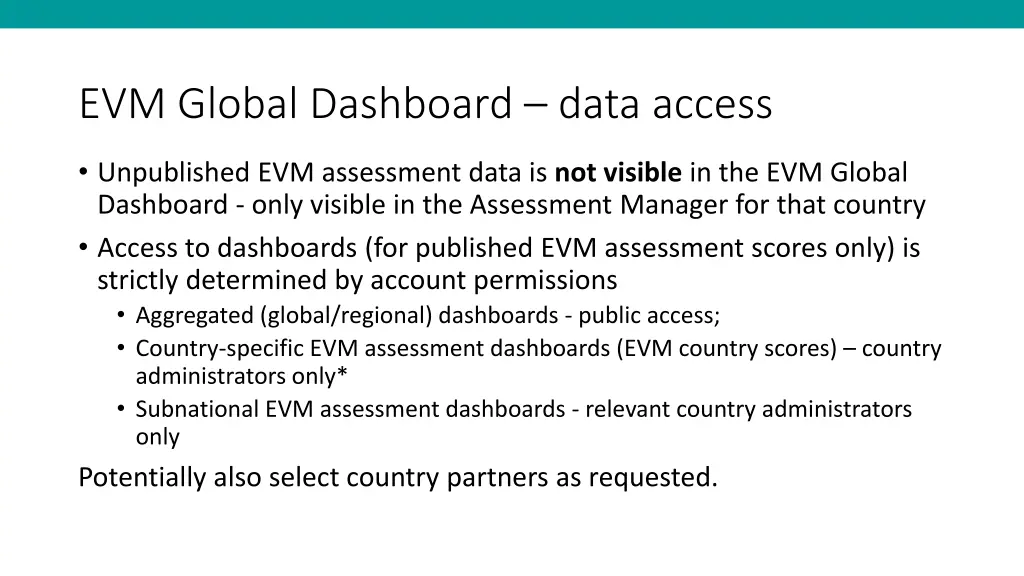 evm global dashboard data access