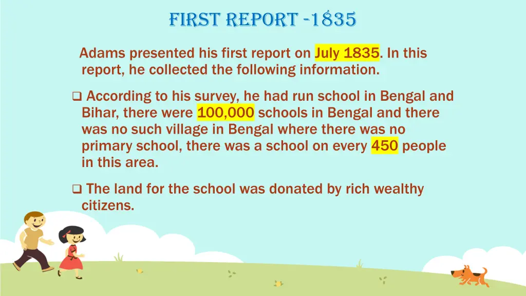 first report 1835