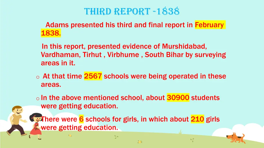 third report 1838 adams presented his third