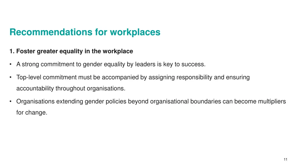 recommendations for workplaces