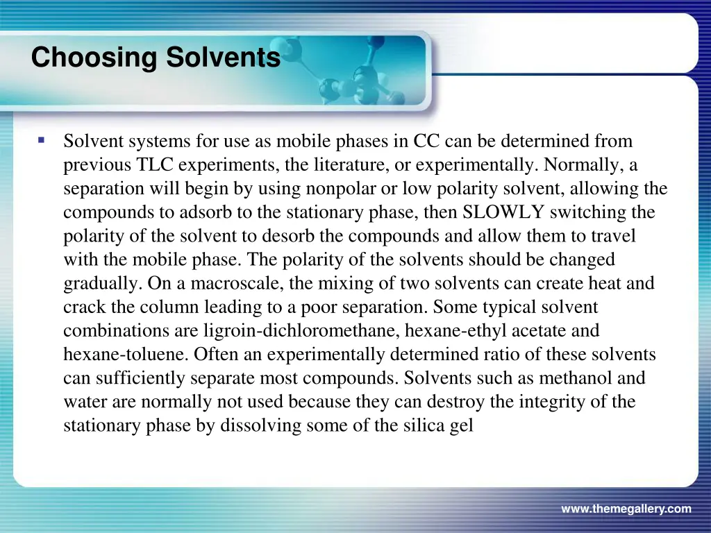 choosing solvents