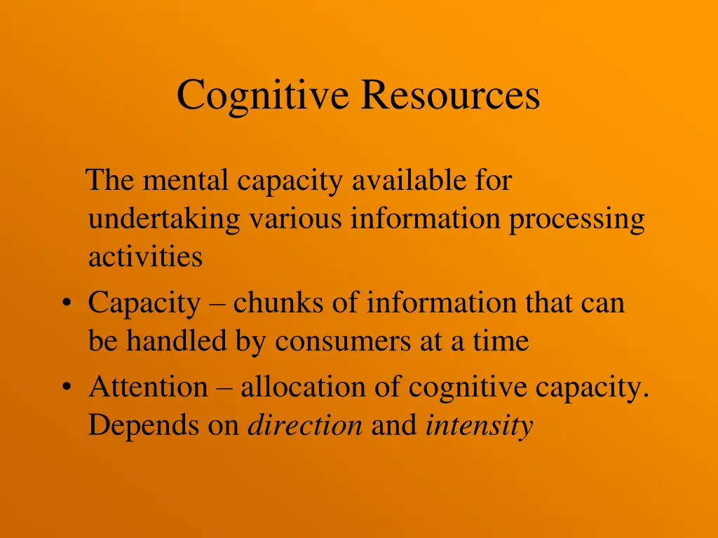 cognitive resources