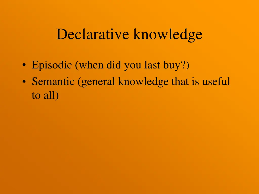 declarative knowledge