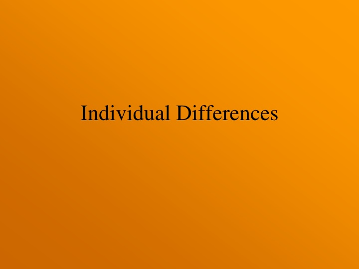 individual differences