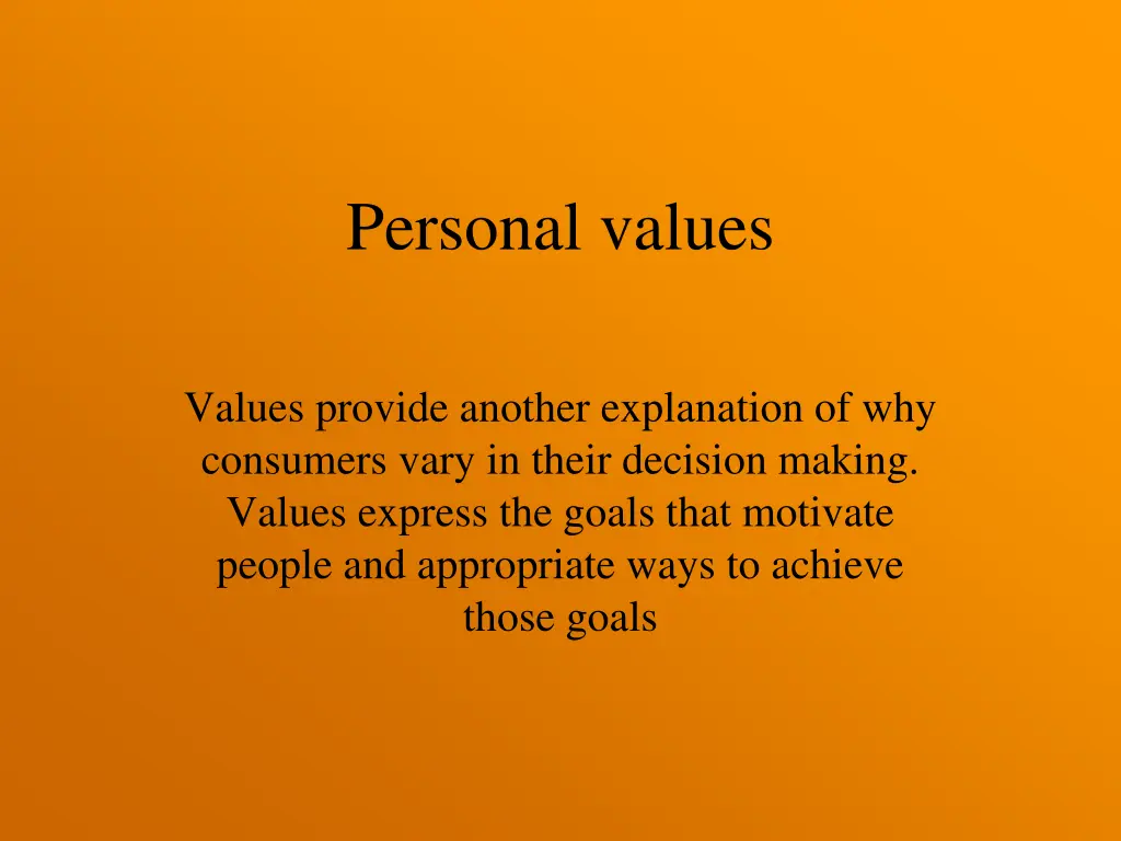 personal values
