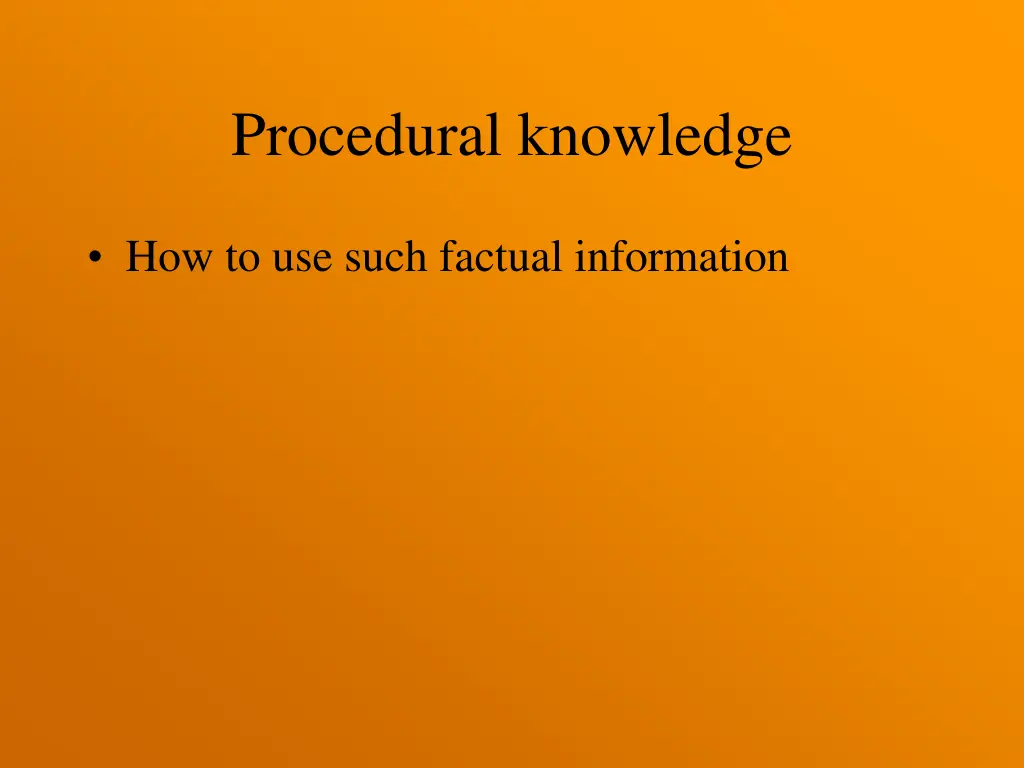 procedural knowledge
