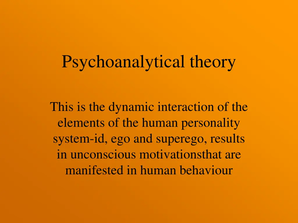 psychoanalytical theory