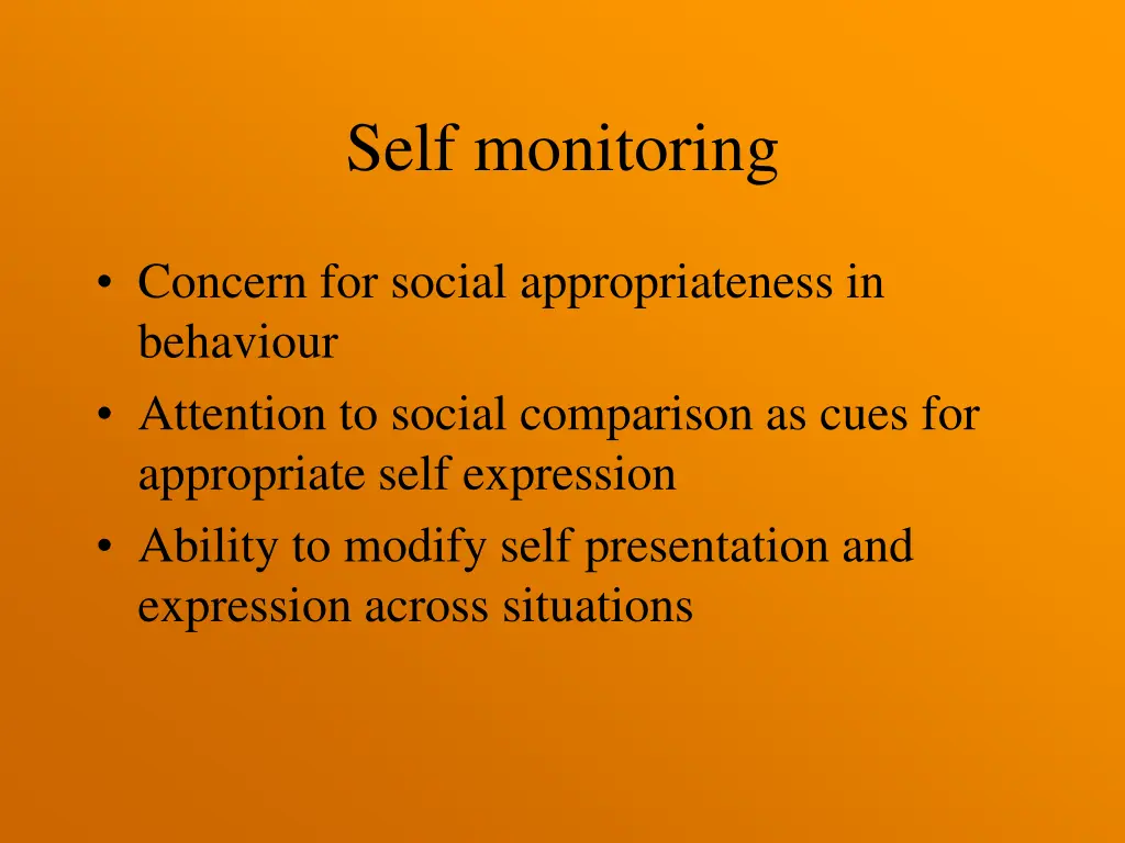 self monitoring