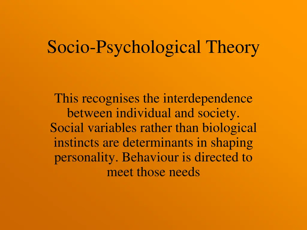 socio psychological theory