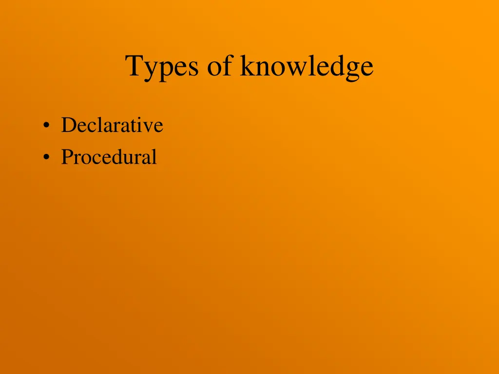 types of knowledge