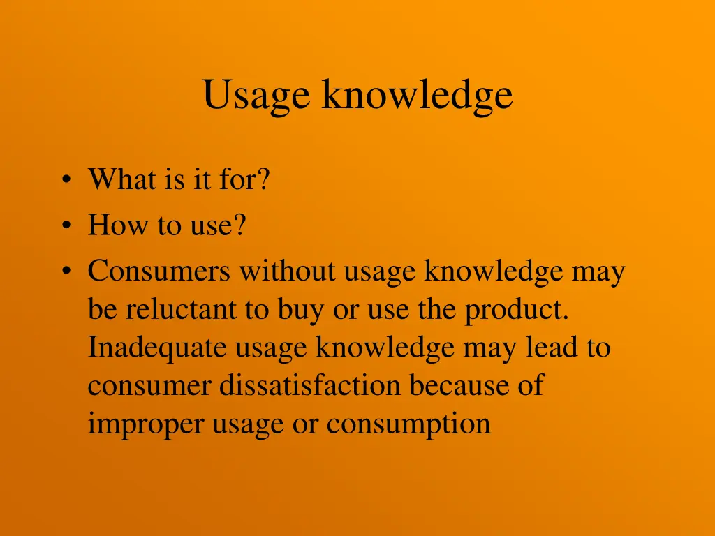 usage knowledge 1