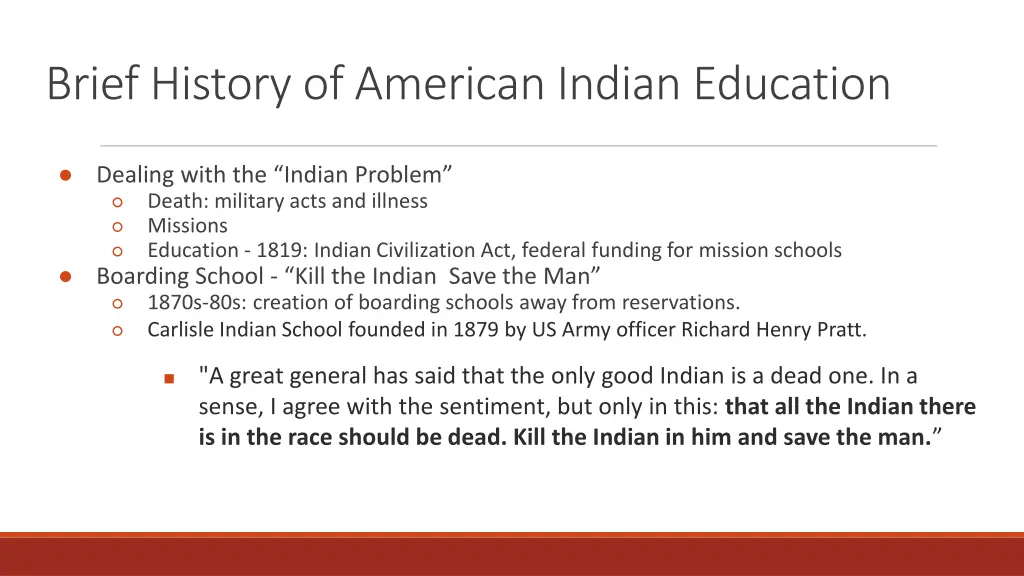 brief history of american indian education
