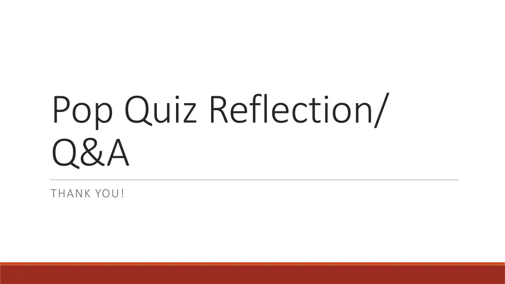 pop quiz reflection q a