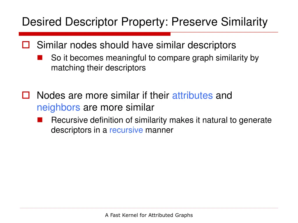 desired descriptor property preserve similarity