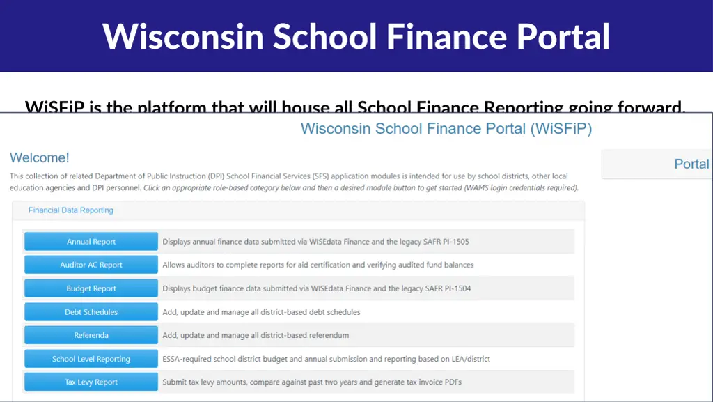 wisconsin school finance portal