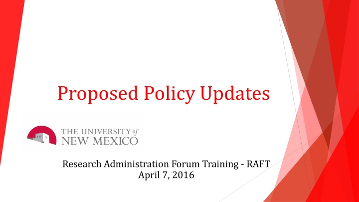 proposed policy updates