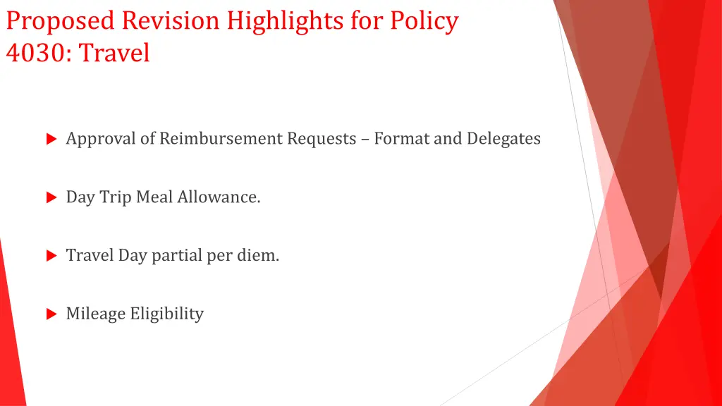 proposed revision highlights for policy 4030