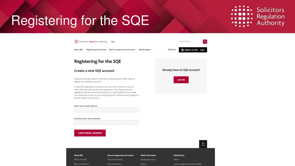 registering for the sqe