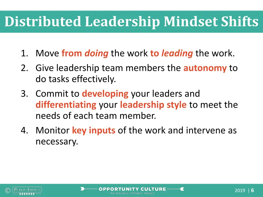 distributed leadership mindset shifts
