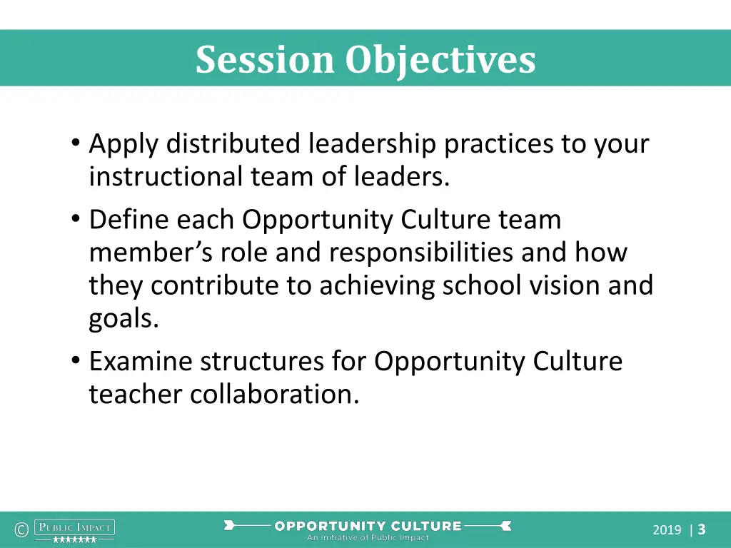 session objectives