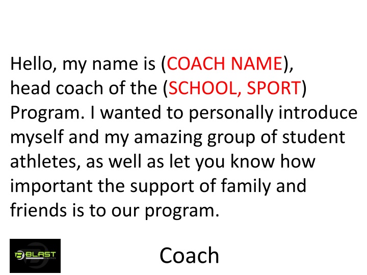 hello my name is coach name head coach