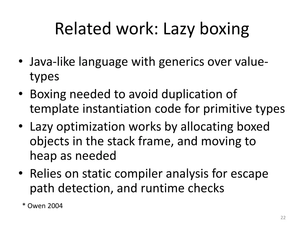 related work lazy boxing