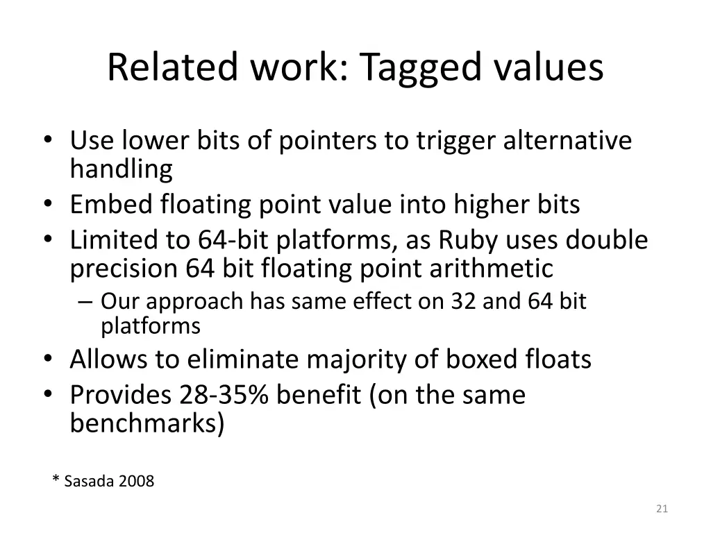 related work tagged values