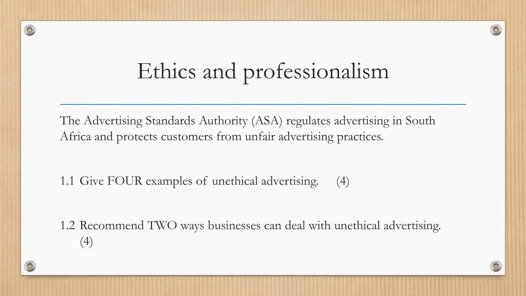 ethics and professionalism 1