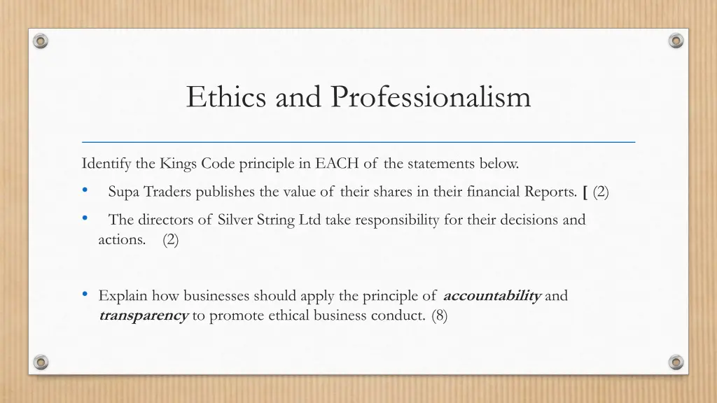 ethics and professionalism 5
