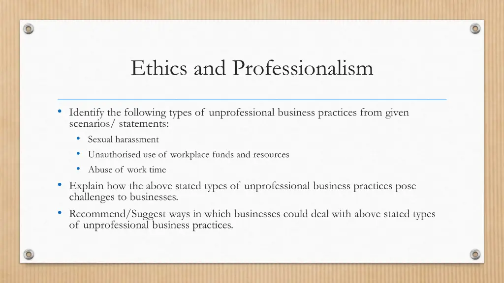 ethics and professionalism 8