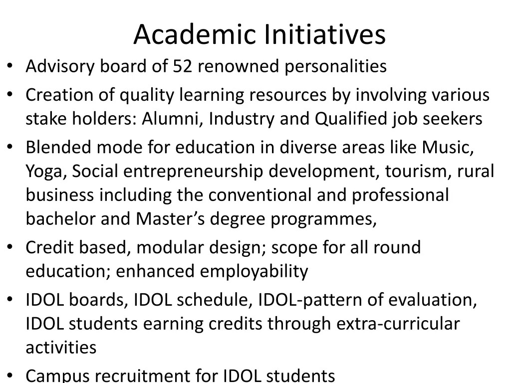 academic initiatives