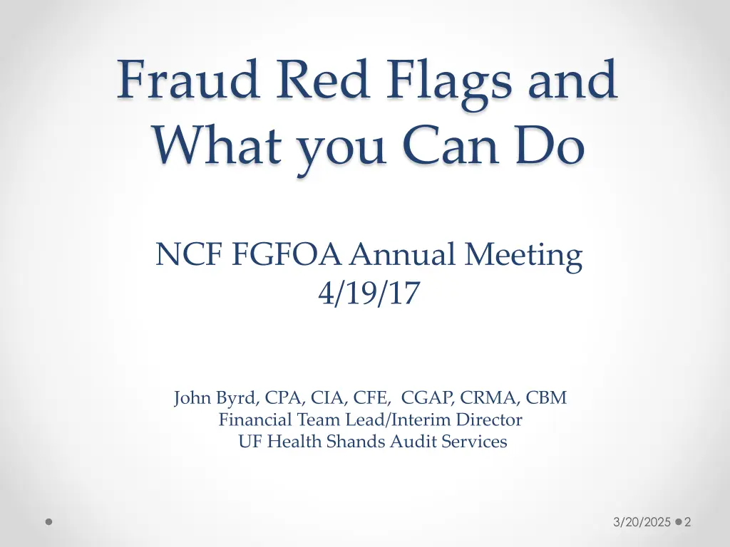 fraud red flags and what you can do