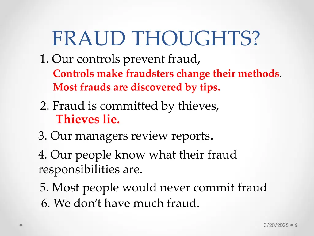 fraud thoughts 1 our controls prevent fraud