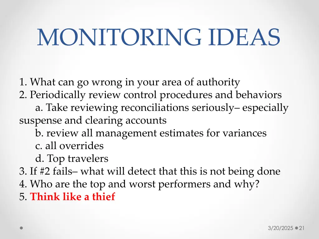 monitoring ideas