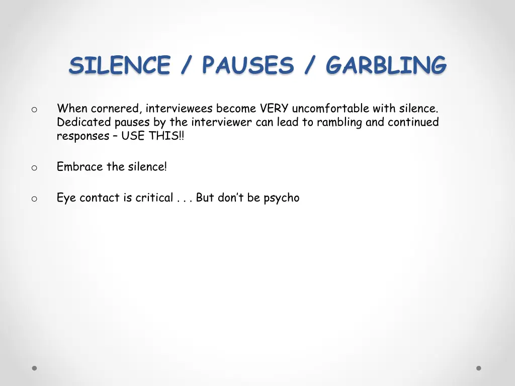 silence pauses garbling
